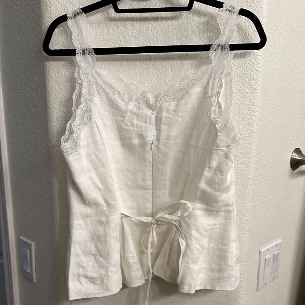 NWT REFORMATION Josefina Linen Lace Top - Picture 3 of 7